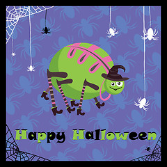 Image showing greeting card with cute spider