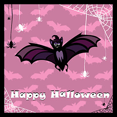 Image showing greeting card with cute bat