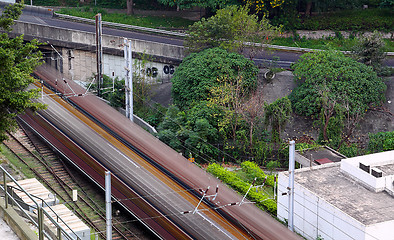 Image showing Train rail in city