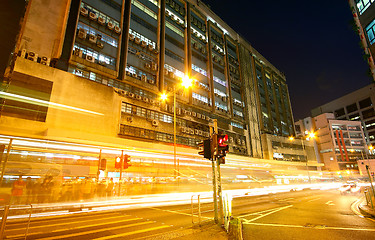 Image showing Traffic night in urban city