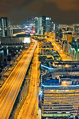 Image showing urban downtown night, hong kong