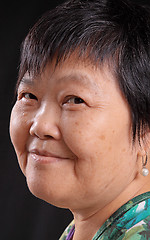 Image showing asian woman on black background 