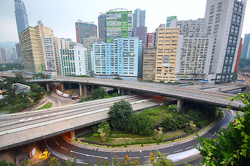 Image showing downtown area and overpass in hong kong