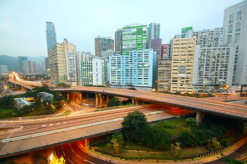 Image showing download area and overpass in hong kong