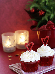 Image showing Christmas cupcakes