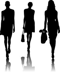 Image showing Silhouette fashion girls