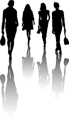 Image showing Silhouette fashion girls