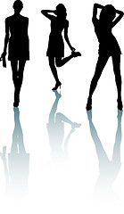 Image showing Silhouette fashion girls