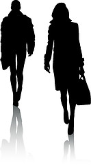 Image showing Silhouette girls