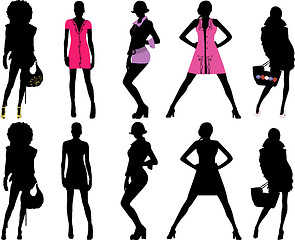 Image showing Silhouette fashion girls