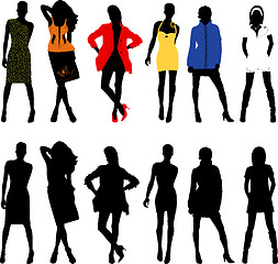 Image showing Silhouette fashion girls