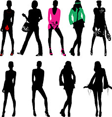 Image showing Silhouette fashion girls