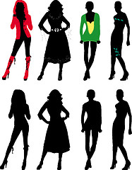 Image showing Silhouette fashion girls