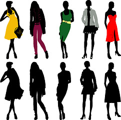 Image showing Silhouette fashion girls