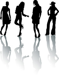 Image showing Silhouette fashion girls