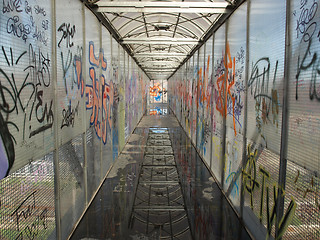 Image showing Bridge with graffiti