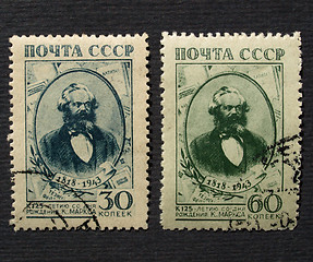 Image showing Karl Marx stamp, USSR, 1943