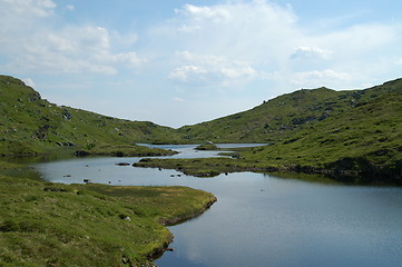 Image showing Small mountain lake in summer