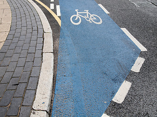 Image showing Bike lane sign