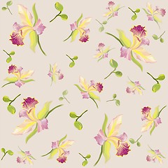 Image showing Seamless background from a flowers ornament, fashionable modern wallpaper or textile.