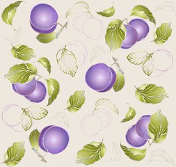 Image showing Seamless background from a fruit  ornament, fashionable modern wallpaper or textile.   