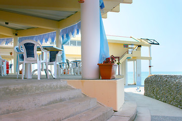 Image showing restaurant on sea beach