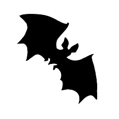 Image showing vector silhouette bat on white background