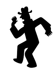 Image showing vector silhouette dancing men on white background