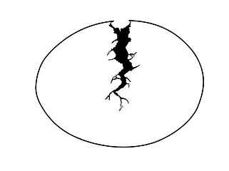 Image showing vector silhouette egg with rift on white background