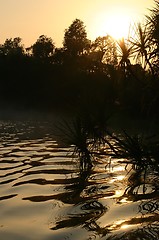 Image showing sunrise at lake