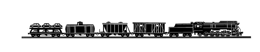 Image showing vector silhouette of the old train on white background