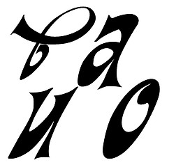 Image showing vector letter Â. A, U, O on white background