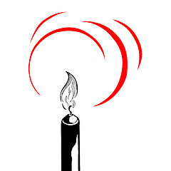 Image showing vector silhouette of the candle on white background