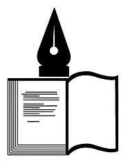 Image showing vector silhouette of the book on white background