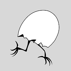 Image showing vector silhouette nestling in egg