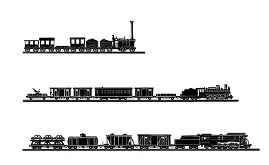 Image showing vector set old train on white background