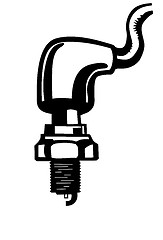 Image showing vector silhouette spark plug on white background