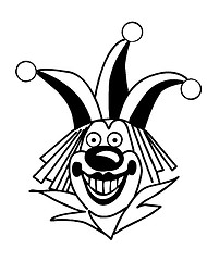 Image showing vector silhouette clown on white background