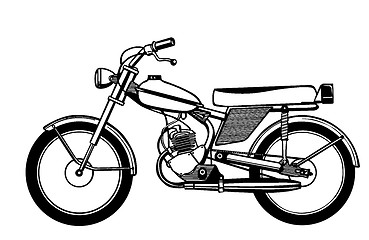 Image showing vector silhouette moped on white background