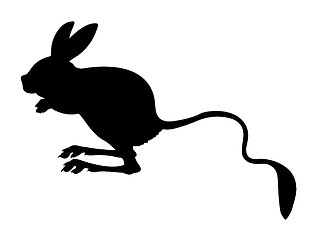 Image showing vector silhouette jerboa on white background