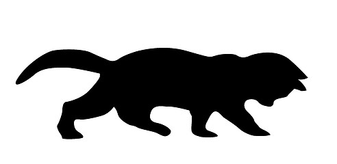 Image showing vector silhouette cat on white background