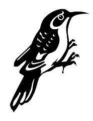 Image showing vector silhouette of the timber bird on white background