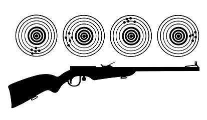 Image showing vector silhouette of the rifle on white background