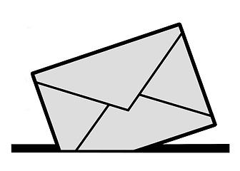 Image showing vector silhouette envelope on white background