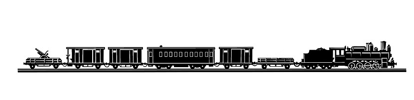 Image showing vector silhouette of the old train on white background