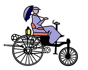 Image showing vector old-time bicycle on white background