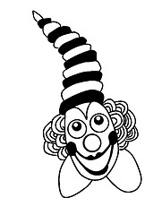 Image showing vector silhouette clown on white background