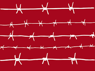 Image showing  vector drawing of the barbed wire     