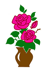 Image showing vector silhouette of the rose on white background