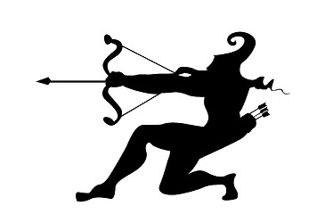 Image showing vector silhouette of the arrows on white background